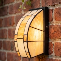 wandlamp 16279 landelijk eigentijds klassiek art deco glas metaal zwart mat wit glans geel oranje creme