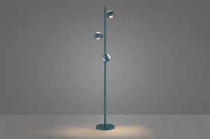 vloerlamp 16308 modern eigentijds klassiek glas helder glas mat glas aluminium metaal blauw