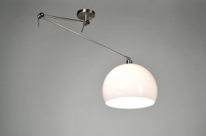 hanglamp 30000 modern retro staal rvs kunststof wit rond