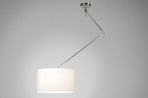 pendant light 30005 rustic modern contemporary classical fabric white round