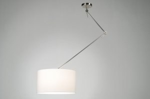 hanglamp 30005 landelijk modern eigentijds klassiek stof wit rond