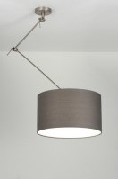 hanglamp 30007 landelijk modern stof grijs taupe rond