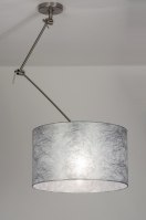 hanglamp 30009 landelijk modern stof zilvergrijs rond