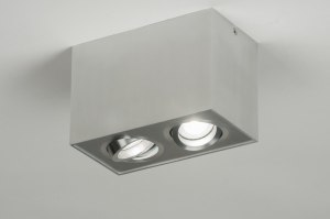 spotlight 30048 designer modern sanded aluminium metal aluminum rectangular