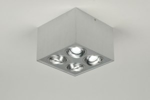 spotlight 30049 designer modern aluminium sanded aluminium metal aluminum square