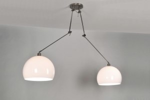 hanglamp 30111 modern kunststof wit aluminium rond