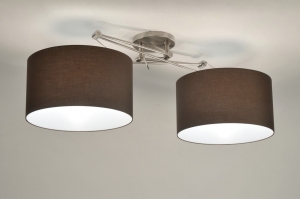pendant light 30112 rustic modern contemporary classical fabric brown round