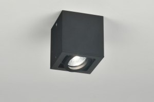 spot 30117 design modern aluminium metaal zwart mat vierkant