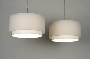 pendant light 30133 rustic modern contemporary classical fabric white round oblong