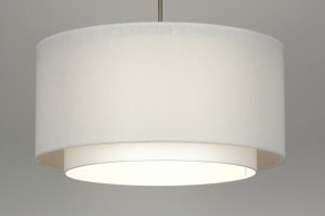 pendant light 30138 rustic modern contemporary classical fabric white round