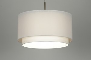 pendant light 30141 rustic modern contemporary classical fabric white round