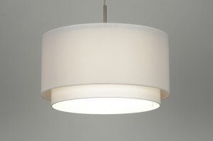 hanglamp 30141 landelijk modern eigentijds klassiek stof wit rond langwerpig