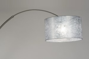 vloerlamp 30180 landelijk modern eigentijds klassiek staal rvs stof metaal zilvergrijs rond