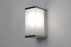 wandlamp 30249 modern staal rvs kunststof wit aluminium rechthoekig