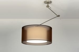 pendant light 30305 rustic modern contemporary classical fabric brown round