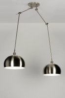 Pendelleuchte 30306 modern Retro Edelstahl Metall stahlgrau rund