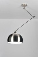 Pendelleuchte 30333 modern Retro Edelstahl Metall stahlgrau rund