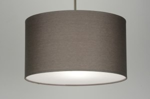 hanglamp 30376 landelijk rustiek modern eigentijds klassiek stof grijs taupe rond