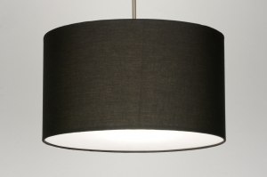 hanglamp 30377 landelijk rustiek modern stof zwart rond
