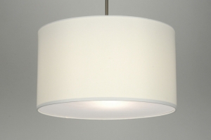 hanglamp 30379 landelijk rustiek modern eigentijds klassiek stof wit rond