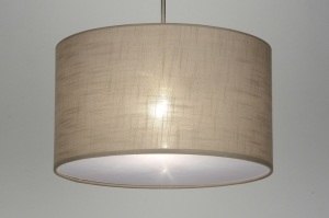 hanglamp 30380 landelijk rustiek modern eigentijds klassiek stof taupe rond