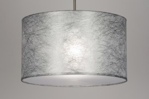 hanglamp 30381 landelijk modern stof zilvergrijs rond