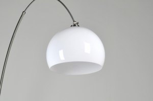 vloerlamp 30521 modern retro staal rvs kunststof wit rond