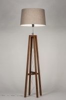 vloerlamp 30550 landelijk modern eigentijds klassiek hout bruin taupe rond