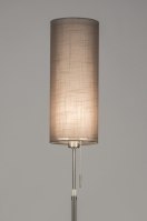 staande lamp 30617 landelijk modern eigentijds klassiek staal rvs stof metaal staalgrijs taupe rond langwerpig