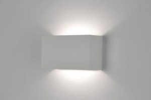 wandlamp 30622 modern aluminium metaal wit mat rechthoekig