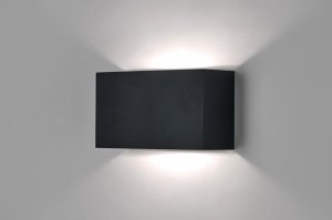 wandlamp 30623 modern aluminium metaal zwart mat rechthoekig