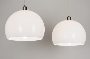 hanglamp 30631 modern retro kunststof wit rond langwerpig