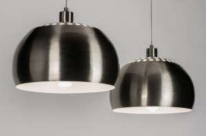 Pendelleuchte 30632 Industrielook laendlich modern Retro Edelstahl Metall stahlgrau rund laenglich