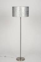 vloerlamp 30643 modern eigentijds klassiek staal rvs zilvergrijs rond