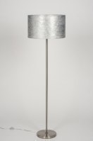 staande lamp 30643 modern eigentijds klassiek staal rvs zilver rond