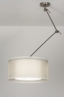 hanglamp 30650 landelijk rustiek modern eigentijds klassiek stof wit creme rond