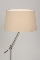 vloerlamp 30687 landelijk modern eigentijds klassiek staal rvs stof beige rond