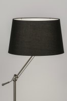 staande lamp 30689 landelijk modern eigentijds klassiek staal rvs stof zwart aluminium rond