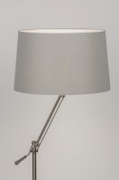 staande lamp 30690 landelijk modern eigentijds klassiek staal rvs stof grijs rond