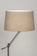 vloerlamp 30691 landelijk modern eigentijds klassiek staal rvs stof taupe rond