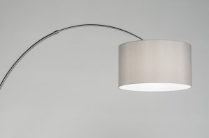 vloerlamp 30715 landelijk modern eigentijds klassiek staal rvs stof grijs rond