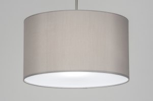 Pendelleuchte 30718 laendlich modern Stoff grau rund