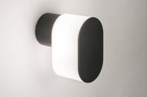 wall lamp 30760 modern plastic metal black matt white gloss dark gray oval