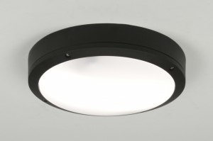 plafondlamp 30763 modern aluminium kunststof polycarbonaat metaal zwart rond