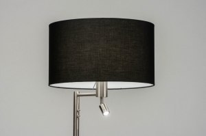 staande lamp 30775 modern staal rvs stof metaal zwart staalgrijs