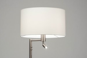 staande lamp 30776 modern staal rvs stof metaal wit staalgrijs