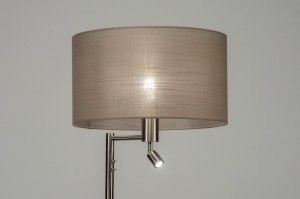 vloerlamp 30777 modern staal rvs stof metaal staalgrijs taupe