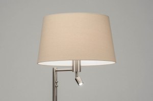 vloerlamp 30779 modern staal rvs stof metaal beige staalgrijs