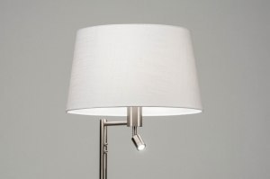 vloerlamp 30780 modern staal rvs stof metaal wit staalgrijs