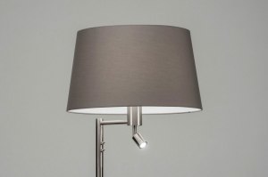 vloerlamp 30782 modern staal rvs stof metaal grijs staalgrijs